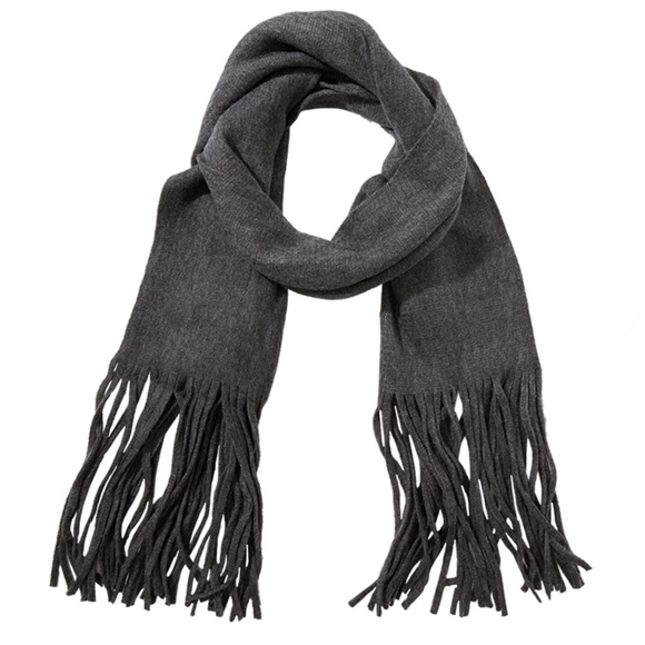 Lucky Brand Unisex Solid Gray Brushed Scarf - Picture 3 of 9